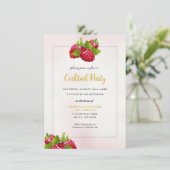 Himbeere Party Einladung (Stehend Vorderseite)