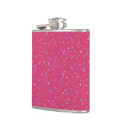 Himbeere Pink Fetten Pastel Spritzer Paint Dots Flachmann (Links)