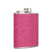 Himbeere Pink Fetten Pastel Spritzer Paint Dots Flachmann (Rechts)