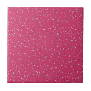 Himbeere Pink Fetten Pastel Spritzer Paint Dots Fliese