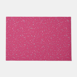 Himbeere Pink Fetten Pastel Spritzer Paint Dots Fußmatte