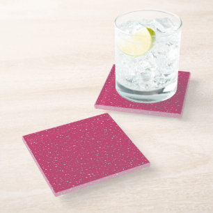 Himbeere Pink Fetten Pastel Spritzer Paint Dots Glasuntersetzer