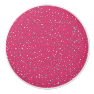 Himbeere Pink Fetten Pastel Spritzer Paint Dots Keramikknauf
