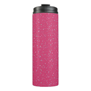 Himbeere Pink Fetten Pastel Spritzer Paint Dots Thermosbecher