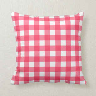 Himbeere Pink Gingham Kariert Kissen