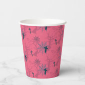 Himbeere Pink Hexen Happy Halloween Paper Cups Pappbecher (Rückseite)