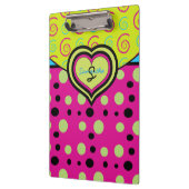 Himbeere Polka Punkte und Wirbel Custom Clipboard Klemmbrett (Links)