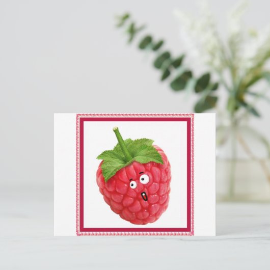 Himbeere Postkarte (Stehend Vorderseite)