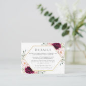 Himbeere Rosa Blütenrosa Blumenzwiebeldetails Begleitkarte (Stehend Vorderseite)