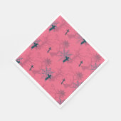 Himbeere Rosa graue Spinnennetze Serviette (Ecke)