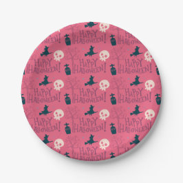 Himbeere Rosa Hexen Halloween Pappteller