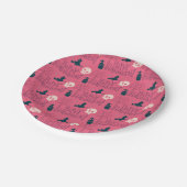 Himbeere Rosa Hexen Halloween Pappteller (Schrägansicht)