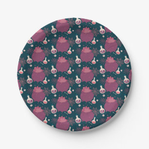 Himbeere Rosa Kessel halloween Pappteller