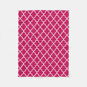 Himbeere Rosa und Weiß marokkanische Quarterfolie Fleecedecke