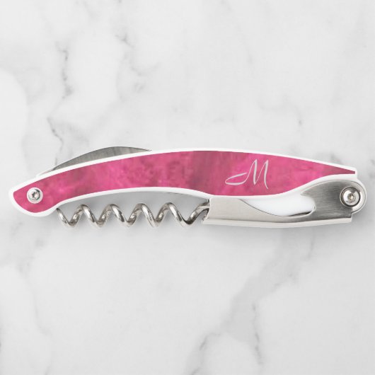Himbeere Rosa Velvet Dream *Monogramm* Kellnermesser (Rückseite)