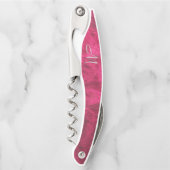 Himbeere Rosa Velvet Dream *Monogramm* Kellnermesser (Vorderseite)