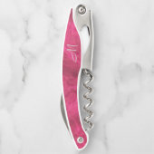 Himbeere Rosa Velvet Dream *Monogramm* Kellnermesser (Rückseite)