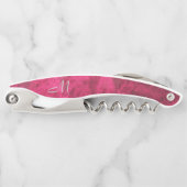 Himbeere Rosa Velvet Dream *Monogramm* Kellnermesser (Vorderseite)