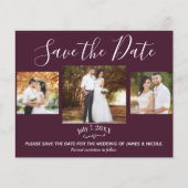 Himbeere & Rose Gold Foto Hochzeit Sichern Sie das (Vorderseite)