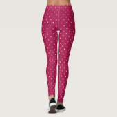 Himbeere Rose und weiße Punkte Leggings (Rückseite)