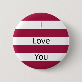 Himbeere Rot und Weiße Streifen Button