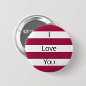 Himbeere Rot und Weiße Streifen Button (Vorne & Hinten)