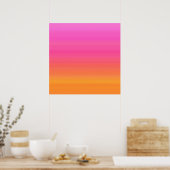 Himbeere Sunset Gradient - Rosa Gelb Orange Poster (Küche)