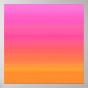 Himbeere Sunset Gradient - Rosa Gelb Orange Poster