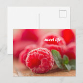 Himbeere - Süßes Leben Postkarte (Vorne/Hinten)