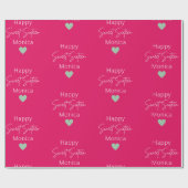 Himbeere Sweet 16 Personalisiert Geburtstag Geschenkpapier (Flach)