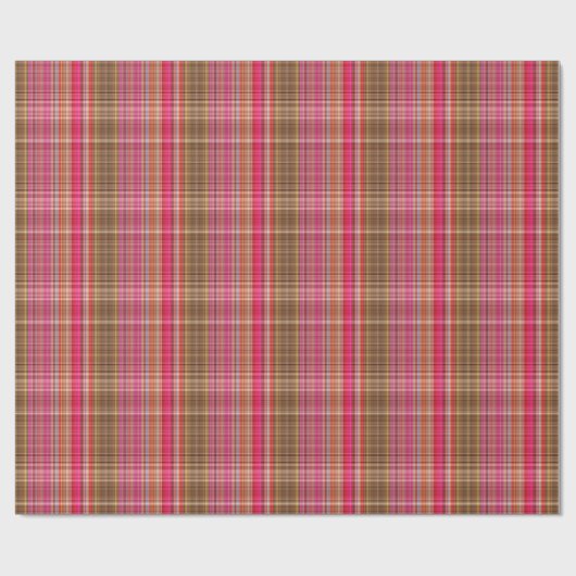 Himbeere Tartan Kariert Geschenkpapier (Flach)