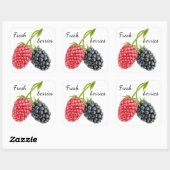 Himbeere und BlackBerry Quadratischer Aufkleber (Blatt)