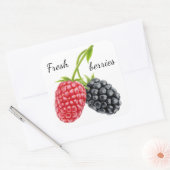 Himbeere und BlackBerry Quadratischer Aufkleber (Umschlag)