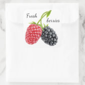 Himbeere und BlackBerry Quadratischer Aufkleber (Tasche)