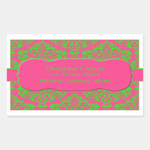 Himbeere und Limon Rechteckiger Aufkleber