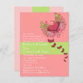 Himbeere und Limone Hochzeitseinladung Einladungspostkarte (Vorne/Hinten)