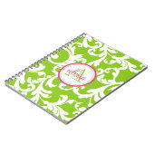 Himbeere und Limone Mit Monogramm Damaskus Notizblock (Linke Seite)