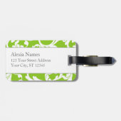 Himbeere und Limone Mit Monogramm Damaskusdrucke Gepäckanhänger (Rückseite horizontal)