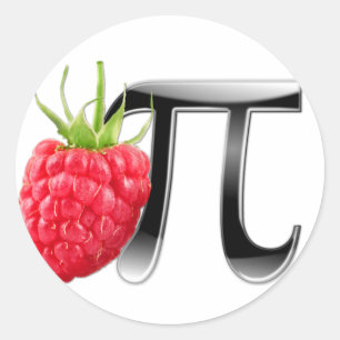 Himbeere und Pi-Symbol Runder Aufkleber