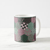 Himbeere und Pine Patchwork Kaffee Tasse (VorderseiteRechts)