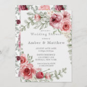 Himbeere und Pink Wasserfarbe Polterabend (Vorne/Hinten)