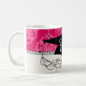 Himbeere und rosa Damast Kaffeetasse (Links)