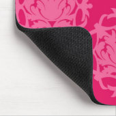 Himbeere und rosa Damast Mousepad (Ecke)
