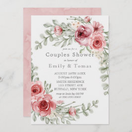 Himbeere und rosa Wasserfarbe Peony Couples Dusche