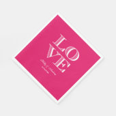 Himbeere, weiße LIEBE Napkins Serviette (Ecke)