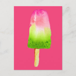 Himbeereis-Pop-Kunstpopsikel Sommer Postkarte