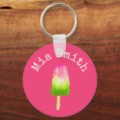 Himbeereis-Pop-Kunstpopsikel Sommer Schlüsselanhänger (Vorderseite)