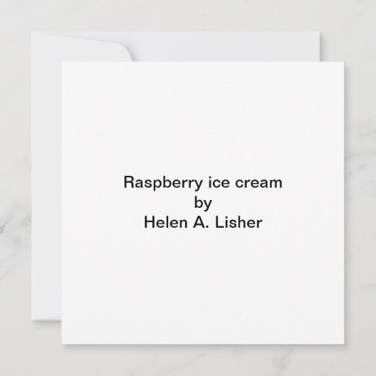 Himbeereiskarte (Rückseite)