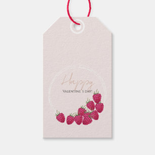 Himbeeren Aquarell Frohen Valentinstag Geschenkanhänger