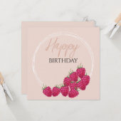 Himbeeren Aquarellbilder Karte (Vorderseite/Rückseite Beispiel)